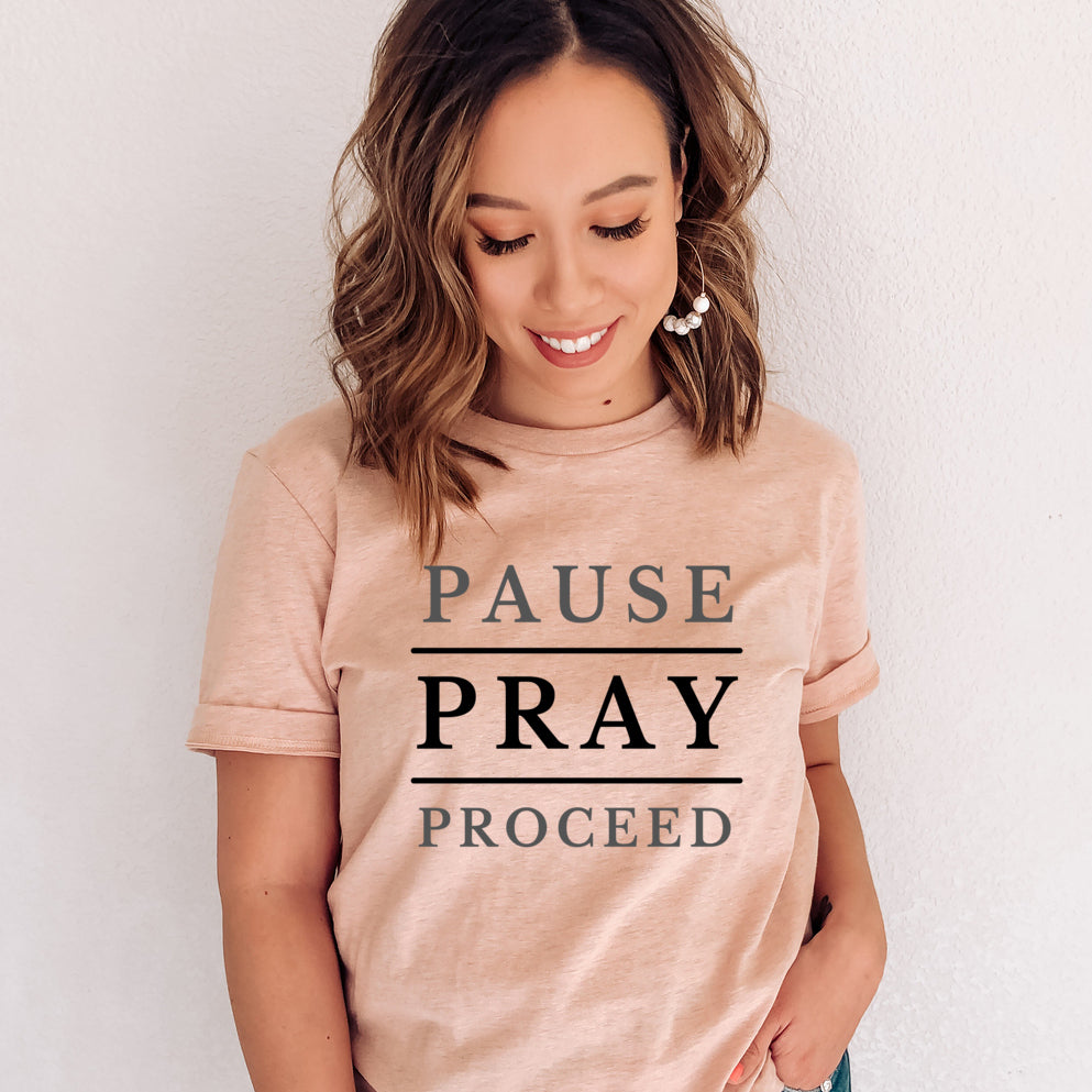 Pause Pray Proceed Short Sleeve Tee (Light)