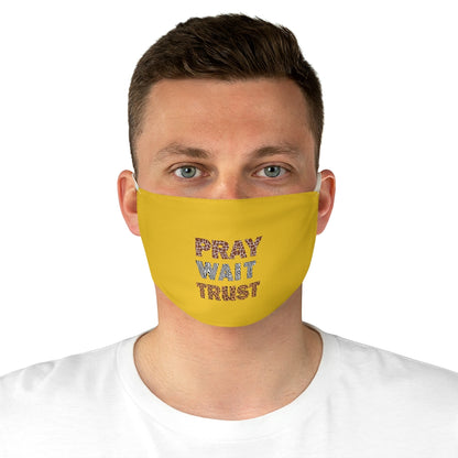 Pray Wait Trust Face Mask - Gold