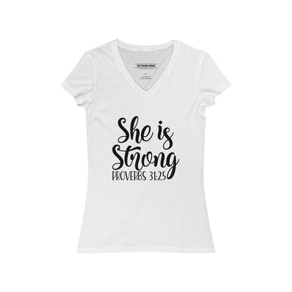 She is Strong V-Neck Tee