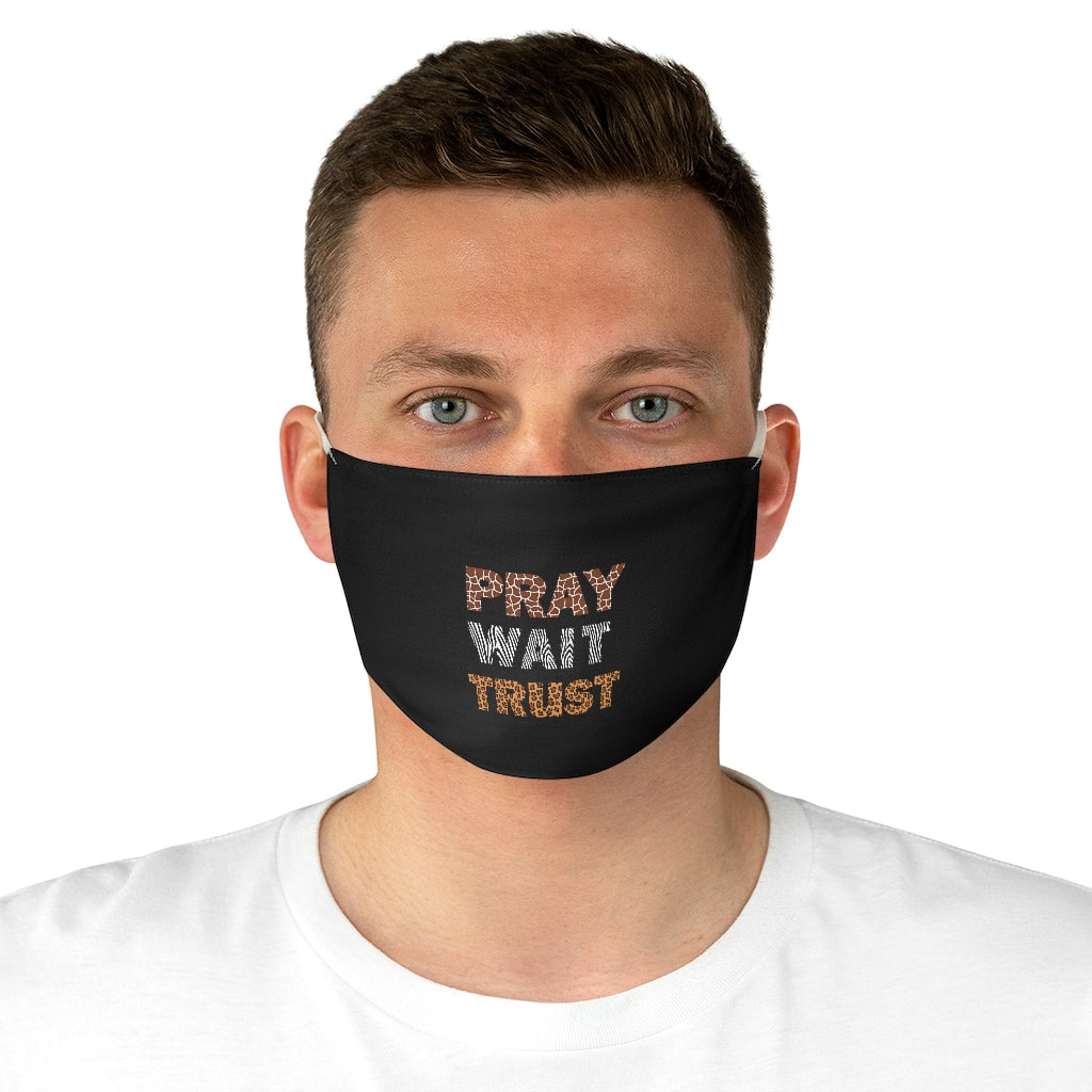 Pray Wait Trust Face Mask - Black